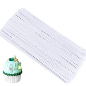 Bundooraking White Pipe Cleaners for Crafts – 12in Chenille Stems, Art and Craft Supplies for DIY Projects, Decorations, and Creative Crafting