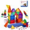 BunnyBoo Mini Magnetic Tiles, 42PCS Travel Magnetic Building Toys with Case, Educational Portable STEM Sensory Toys for Kids Ages 3+, Creativity Boosting Gift for Toddler Boys Girls Christmas Birthday
