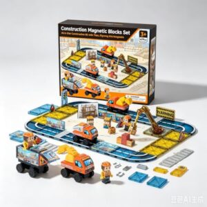 burgkidz All-in-One Magnetic Road Tiles: STEM Play Toy Ages 3-8