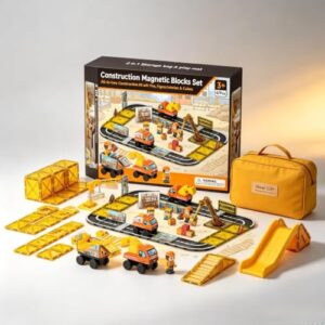 burgkidz Magnetic Tiles Road Set, STEM Building Toy Gift for Kids Ages 3-8