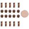 BUTIFULSIC 21pcs Christmas Ornaments Wood Kit with Natural Pine Cone and Brown Wood Slices, Easy DIY Christmas Craft for Home Decor and Flower Arrangement, Festive Wooden Craft Kits