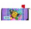 Butterfly Blooms Fully Magnetic Mailbox Cover, Colorful Butterfly and Wildflower Spring Mailbox Wrap with Address Numbers, UV-Protected, Fits Standard Mailboxes