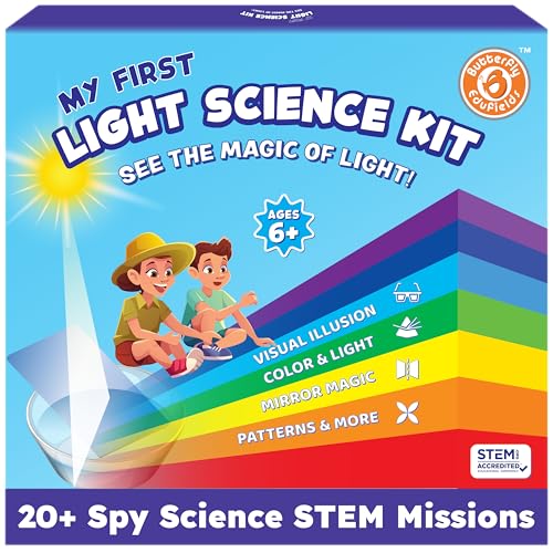 Butterfly EduFields My First Light Science Kit | 20+ Science Experiments Kits for Kids Age 8-12, Toys for Boys 6-8 & 8–10 Year-Old | 20+ Spy Missions - STEM Educational Gift for Boys