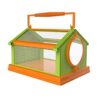 Butterfly Habitat Enclosure for Kids - Outdoor Mesh Cage with Magnifying Window, Green Orange Observation Terrarium