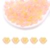 BUXIMN 100PCS Glass Bellflower Beads for Jewelry Making Craft (Pink Yellow)