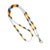 buybeaded Handmade Native American style beaded badge ID card holder, lanyard with matching Beaded Earrings (White Crochet)