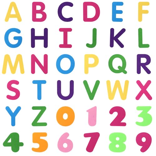 BXI 36 Pcs Alphabets Numbers & Letters Felt Board Story Pieces Set for Toddlers, Preschool & Kindergarten, Precut Felt Figures for Preschool Crafts Activity Early Learning Storytelling