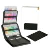 byepica 48 Pcs Neutral Pigment Pen, 48 Colors Acrylic Paint Markers for Art, with One Black Paper Art Book, Portable Storage Case Included, Black Paper Book for Drawing, Journaling, DIY Crafts