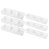 byepica 6 Pcs Desk Drawer Organizer Set, Small and Large Sizes, Plastic Makeup Organizer Bins with Built in Dividers, Kitchen Utensil Organizer, White for Desk Drawer Storage