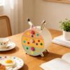 byepica Rabbit Organizer, Desktop Stationery Organizer with 3 Layer Drawers, Round Multi Layer Drawer Organizer, ABS Makeup Organizer with Gold Plated Rabbit Ears, for Dorm, Bedroom, Office