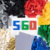 Cabeeskii 560 Pieces Classic Building Blocks Bulk with 2 Baseplates, Building Bricks in 7 Size and 8 Color, Compatible with All Major Bricks, for Kids & MOC Lovers