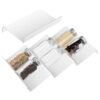 Cabilock 4 Pack Expandable Spice Drawer Organizer, Clear Acrylic 4-Tier Seasoning Rack Tray for Kitchen Drawers, Cabinets, Countertop, Pantry, Nail Polish and Small Bottles