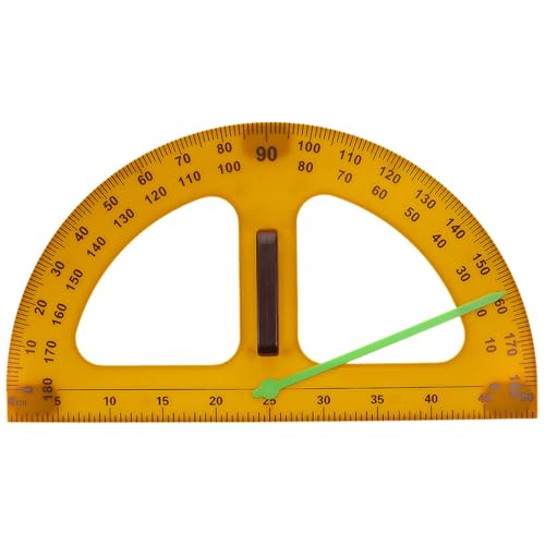 Cabilock Half Circle Plastic Protractor for Teachers with Handle Design, Multi-Function Ruler for Classroom Math, Easy to Carry Geometry Protractor for Angle Measurement and School