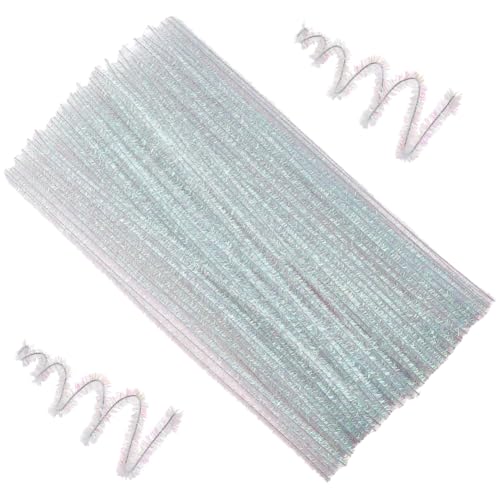 CABODYALS 200Pcs Color Iron Glitter Pipe Cleaners Bulk Plush Sticks Colorful Long Quality Fuzzy Thick Set Chenille Stems for Flowers DIY Crafting Projects Decorations Art Creative Supplies Materials