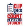 Cafeteria Attendance Poster, Clip Check Count Every Student, 13 x 19 in