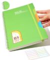 CAGIE Spiral Notebook 6x9 College Ruled 7mm, Lined Notebooks for School Work and Notes 80 Sheets, 1 Subject Hardcover Small Spiral Notebook With Multicolor Stickers, Green