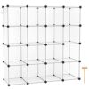 C&AHOME Cube Storage Organizer, 16-Cube Shelves Units, Plastic Storage Cubes, DIY Closet Organizer, Modular Closet Storage Shelves Ideal for Home, 48.4" L × 12.4" W × 48.4" H Transparent SUM3016W