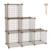 C&AHOME Wire Cube Storage, 6 - Cube Organizer Metal C Grids, Modular Shelves Units, Closet Organizer, Ideal for Home, Office, Living Room, 36.6”L x 12.4”W 36.6”H, Brown UWCS3006R