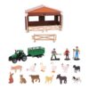 CAIFAP Miniature Farm Toy Collection 21 Piece Agricultural Playset with Farmer Animals Figurines for Hands On Learning
