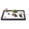 CAIFAP Minis Zenes Garden Set for Desk with Rakes,Sand,Round Base,Miniature Pagoda Figure, Japanese Zenes Sand Gard