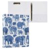 Caikeny Blue Boho Paisley Flowers Elephants 3 Ring Binder 1.5 Inch Binders with 2 Pockets