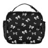 Caikeny Kids Lunch Bag White Bow Black Bows Insulated Lunch Box for Boys Girls Coquette Portable Reusable Lunch Tote Bag with Water Bottle Holder
