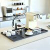 Caketime 2 In 1 Silicone Coffee Bar Mat Accessories Detachable Dish Drying Rug Rack Stone for Kitchen Counter Home Household Apartment Office Essentials Barista Espresso Machine Drainer Must Have