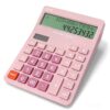 Calculators Desktop,Solar Pink Desk Calculator with Large 2 Line Display, Basic Calculator with Big Button, 4 Function Calculators for Business, Students, Office Supplies (Pink)