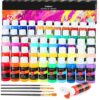 Caliart 52 Colors Acrylic Paint Set with Painting Brushes