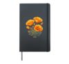 California Poppies Watercolor Wildflower Vintage Botanical Hardcover Journal, Black