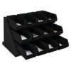 Cambro Versa - Self Serve Condiment and Utensil Bin - 12 Storage Bins - Ideal for Food and Coffee Condiments (Black)