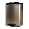 CANDFUIL Stainless Steel Step Trash Can - Hands-Free Square Design with Soft-Close Lid & Inner Bucket for Kitchen, Bathroom(20L)