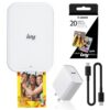 Canon Ivy 2 Mini Photo Printer Pure White Travel Sheets (5452C018) Bundle