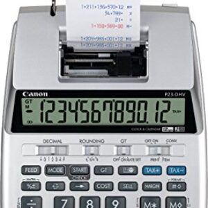 Canon P23-DHV-3 Printing Calculator with Double Check Function, Tax Calculation and Currency Conversion - Paper Roll Included in Box