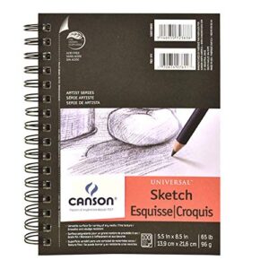 Canson 100510850 Pro-Art Artist Series Universal Sketch Pad, 5.5" x 8.5" Side Wire