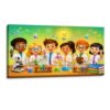Canvas Wall Art Prints Happy Children Science Laboratory Colorful Chemistry Experiments Large Framed Artwork Wall Paintings Pictures Posters 20"x40" Home Decor for Living Room Office Bedroom