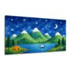 Canvas Wall Art Prints Same Creation Mountain Christian Snow Capped Mountains Blue Lake Large Framed Artwork Wall Paintings Pictures Posters 24"x48" Home Decor for Living Room Office Bedroom