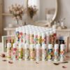Capoda 96 Pcs Boho Flowers Lip Balms Bulk Fruit Moisturizing Sticks Party Favors Fruit Flavoured Strawberry Vanilla Lemon Lip Balms Natural Care for Women Birthday Gifts Wedding Baby Shower