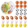 Capoda Classroom Reward Jar for Kids 30 Pcs Sports Stress Balls with Plastic Jar and Stickers Small Sports Balls Behavior Classroom Management Tool for Teacher Educational and Learning Activities