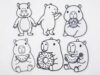 Capybara Painting Kit for Kids - 6 Paint Your Own Capybara Figures with Raised Black Outlines, Gouache Paints & Brush Included, DIY Arts and Crafts Set for Boys & Girls Ages 3+, Party & Gift Idea