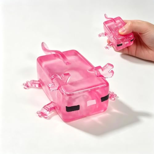 Capybara Squishy Toys, Slow Rising Maltose Squeeze Toys with Glitter, Kawaii Animal Stress Relief Fidget Toys for Adults, Sensory Desk Toys for Anxiety & ADHD, Party Favors (Axolotl-1)