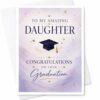 CAPYTINI To My Amazing Daughter Congratulations On Your Graduation Card For Daughter Proud Graduation Card With Cap And Stars