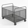 CAQYPVH Mobile Book Cart Handle Wire Storage Cart Sturdy Metal Furniture for Classroom, White, Large