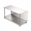 CAQYPVH Stainless Steel Desktop Organizer Space-Saving Two-Tier Storage Rack Small Desk Shelf Organizer for Countertop