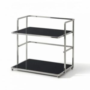 CAQYPVH Tabletop Storage Rack Compact Desktop Organizer 2-Tier Tabletop Trolley for Desk, Black