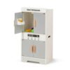CAQYPVH Wooden Play Refrigerator Realistic Toy Fridge with Shelves Modern Play Fridge for Young Children, Playroom, Daycare, Classroom