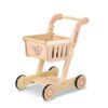 CAQYPVH Wooden Shopping Cart Pretend Play Imaginative Shopping Cart Adjustable Height for Young Children, Kids, Playroom, Preschool, Nursery