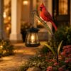 Cardinal Solar Garden Light, Red Cardinal Bird Solar Lantern Stake, A Beautiful Garden Light that Feels Full of Life,for Mom Grandma Women for Patio Lawn Porch, 1PCS