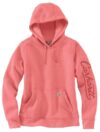 Carhartt Women's Sawyer Script Logo Sweatshirt, Fire Coral Heather, XX-Large