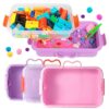 Carolart 3 Pack 12.8 Inch Plastic Storage Bins, Stackable Sensory Bin